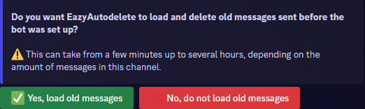 Bot asking whether to load old messages